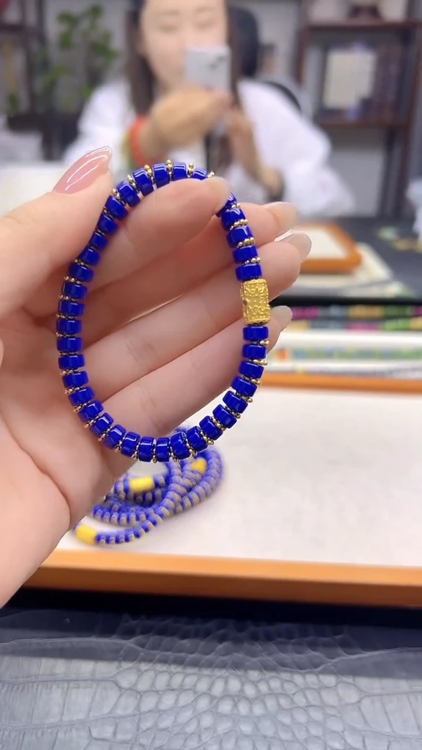 14K金镶嵌青金石手链DIY款S916