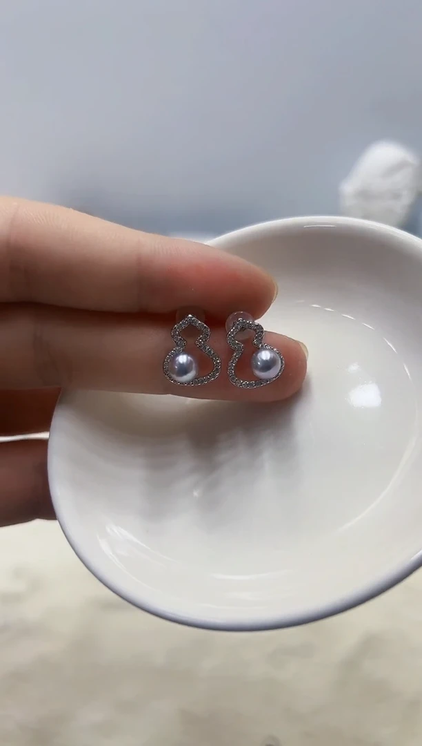 银S925镶嵌海水珍珠DA耳饰@@ye392
