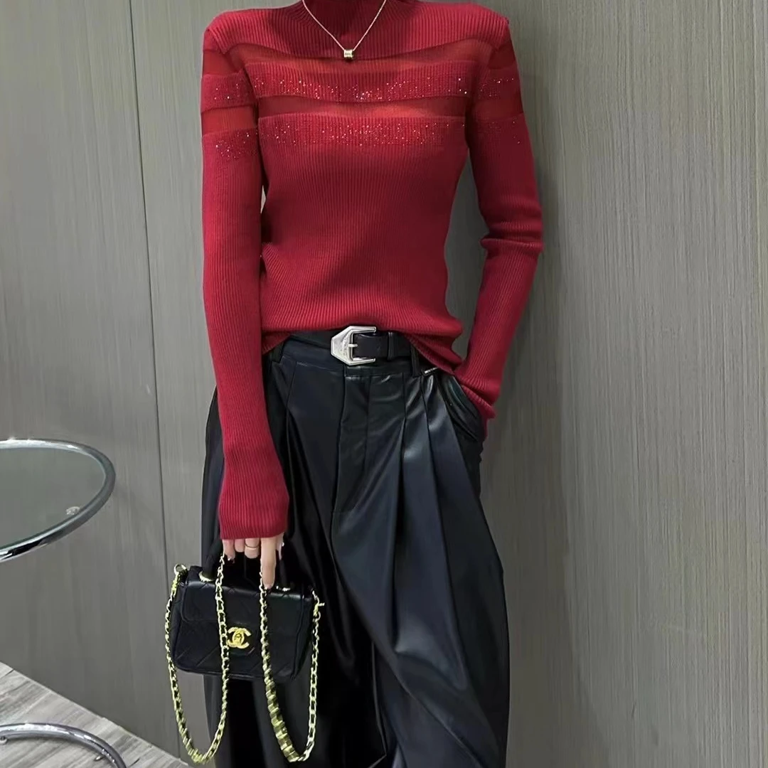 「F-451-F-540」-Z老板深圳南油长袖高腰时尚春季秋提花显瘦半身裙