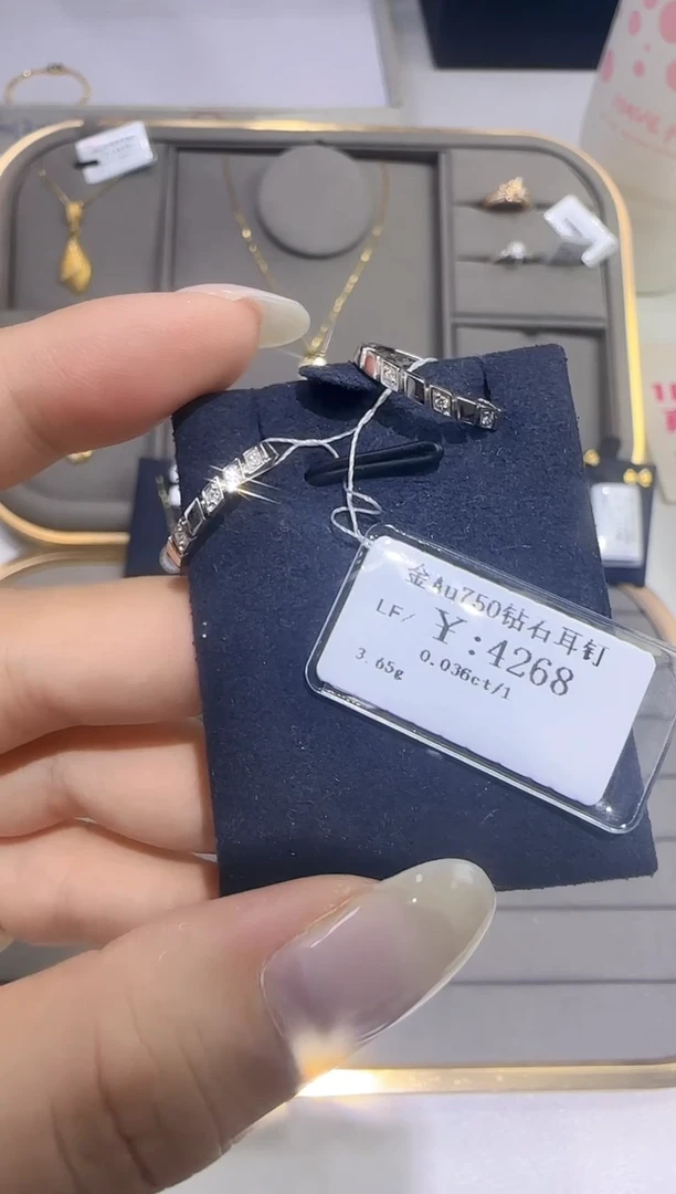 18K金镶嵌耳饰钻石3545