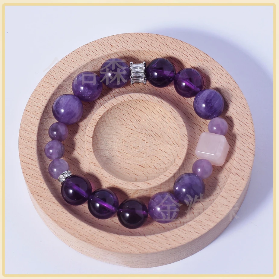 源头厂家|紫水晶九紫时代星空紫H上岸学业风智慧石乌拉圭水晶手串