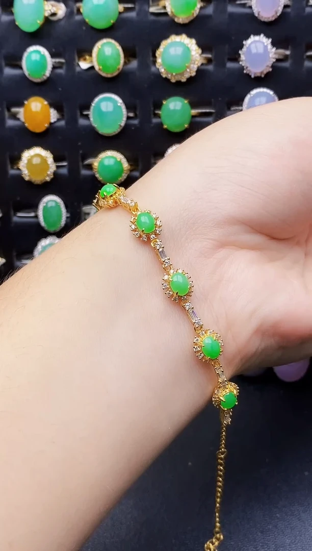 银S925镶嵌戒指翡翠6118