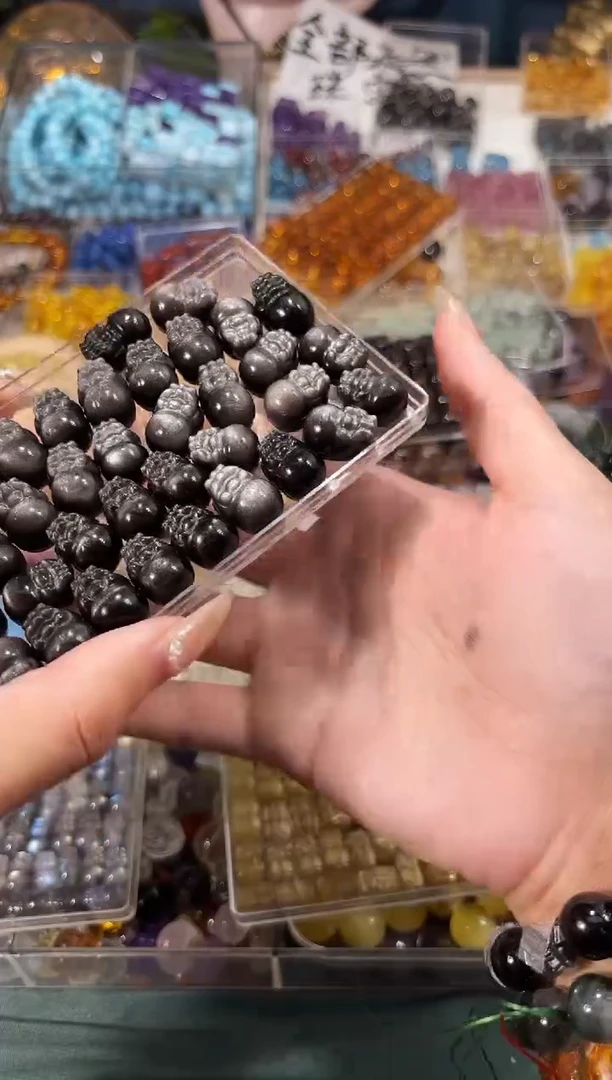 【闪购商品】水晶手串未镶嵌银耀貔貅约卡10单个