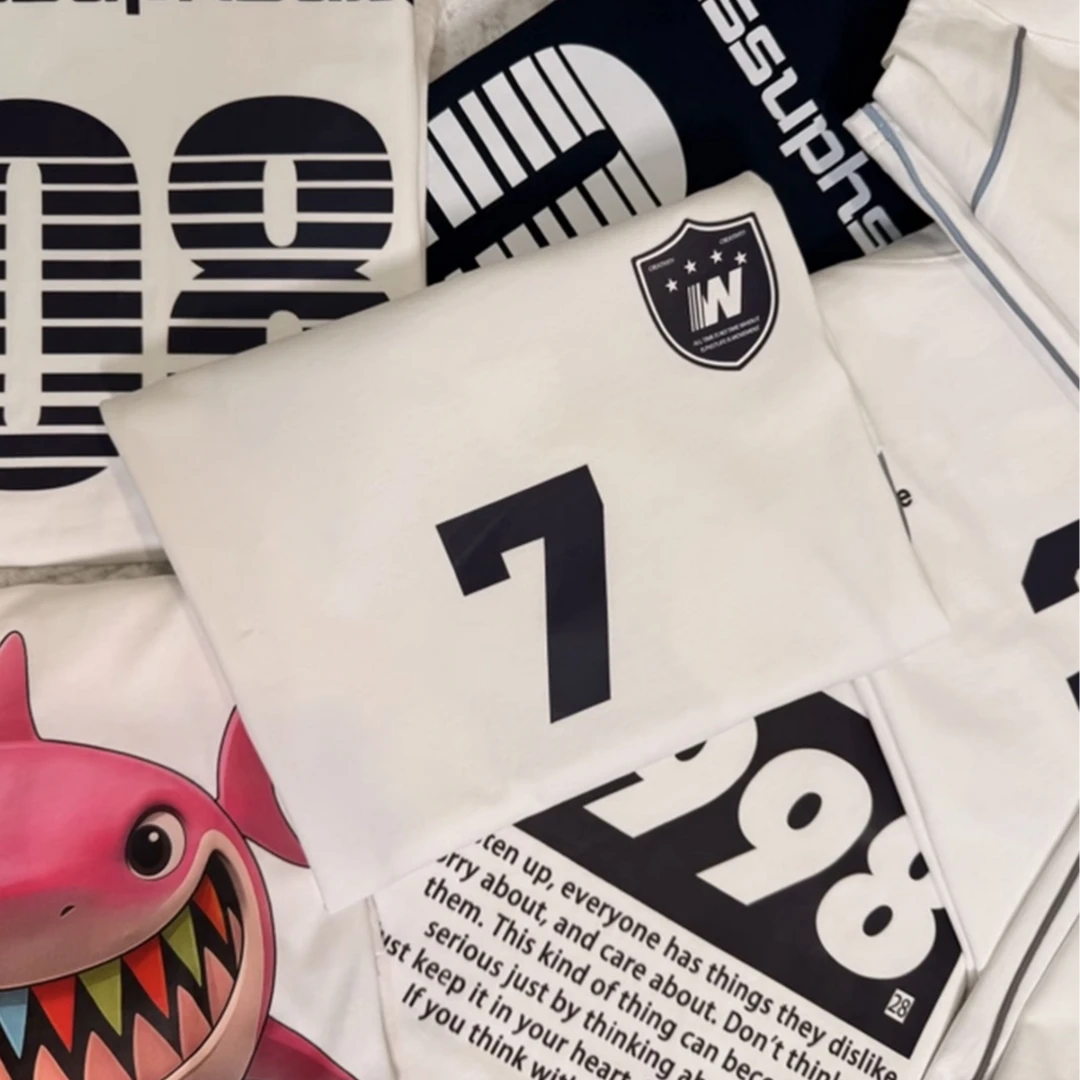 【诗琪601-800】夏季重磅短袖T恤女设计款潮牌印花宽松韩版学生圆领