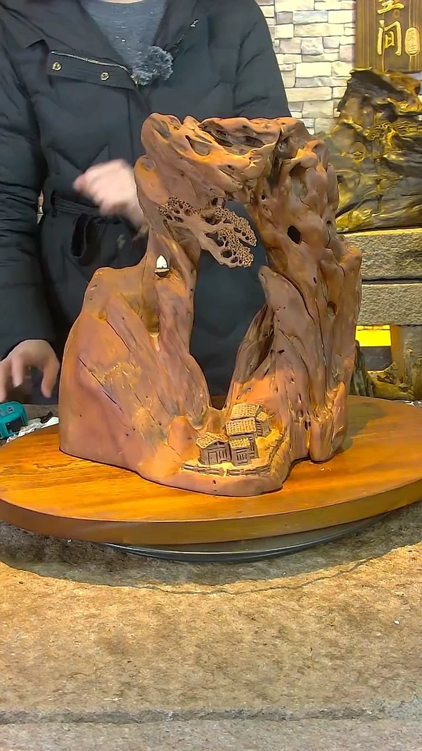 木红檀木木山水摆件