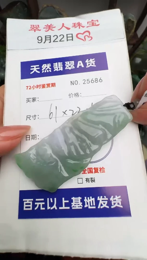 颈饰未镶嵌翡翠原石25686
