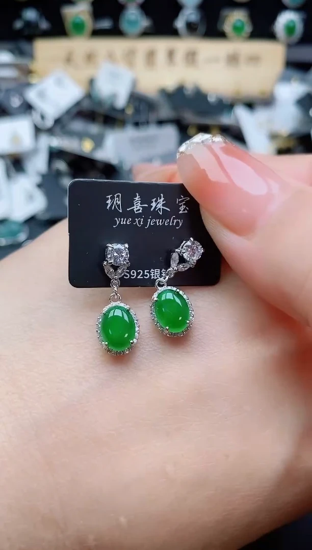 银S925镶嵌戒指翡翠1