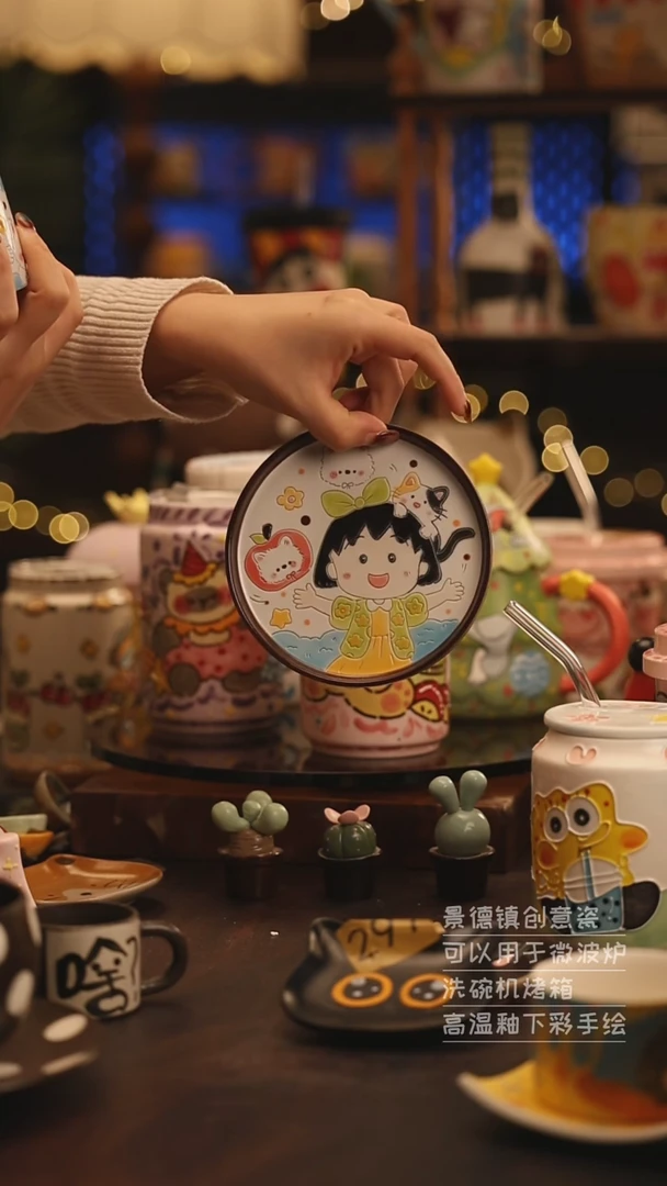 陶瓷景德镇可爱陶瓷釉下彩绘设计师款