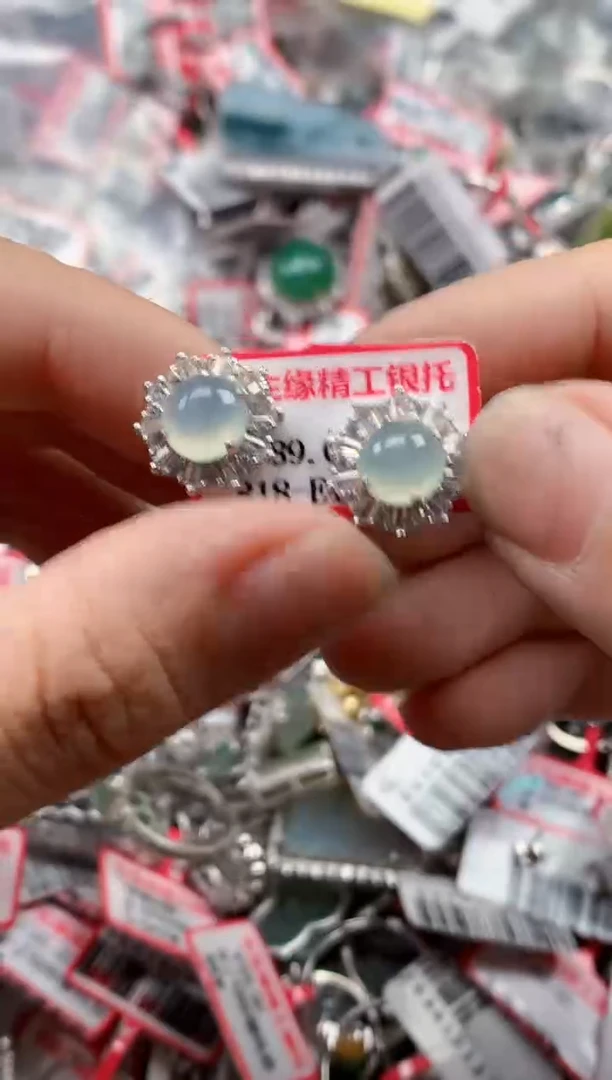 银S925镶嵌戒指翡翠天然A货缅甸翡翠