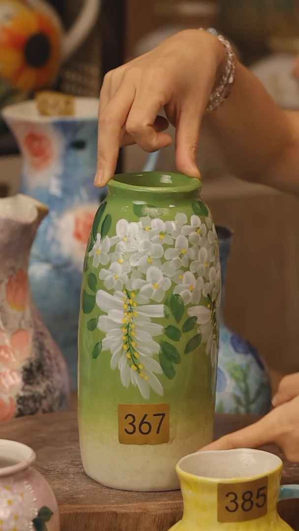 陶瓷367景德镇设计师手作花器摆件侘寂风