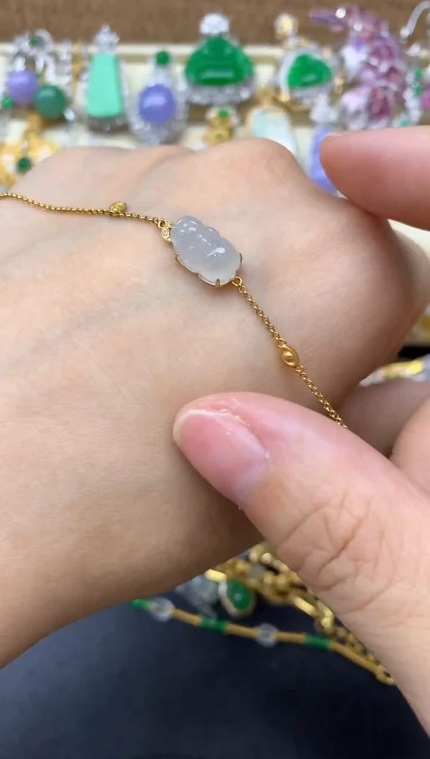 【闪购商品】翡翠手链18K金镶嵌172-中国好珍宝