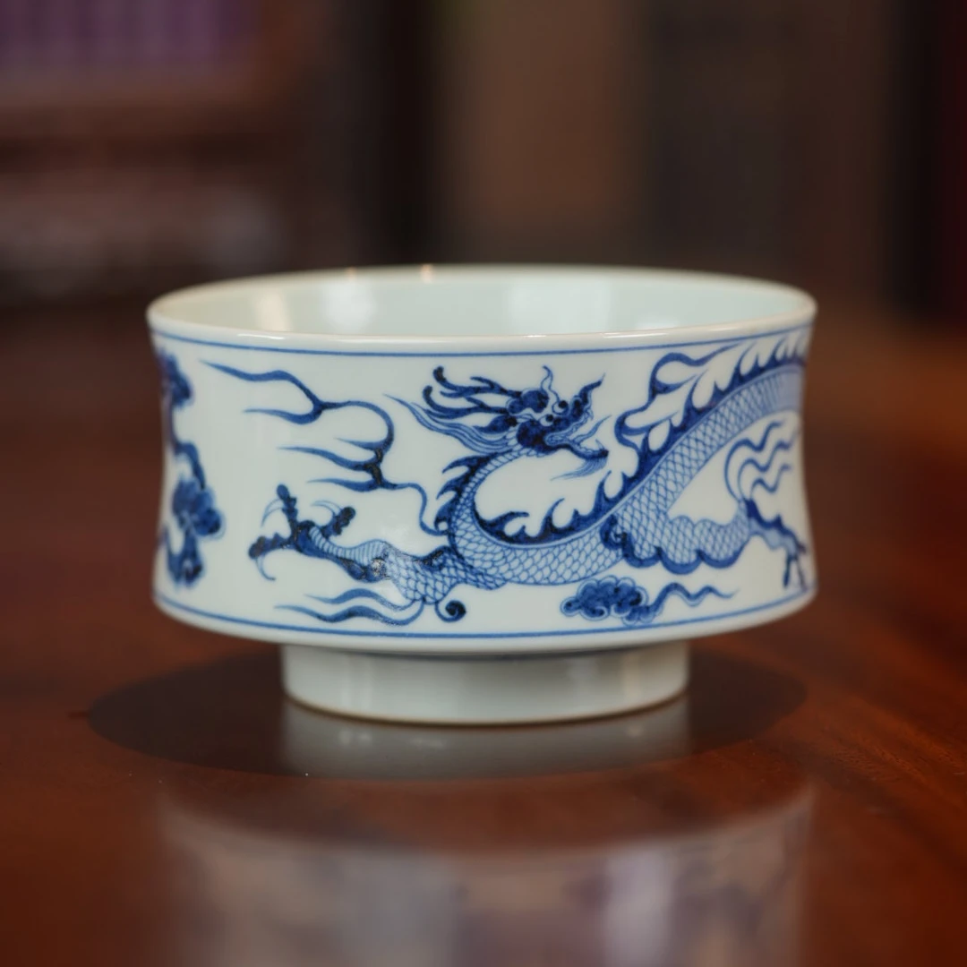 【宝荣窑】青花系列 龙纹建水 水洗 （口径14.5cm 满容700cc） 132