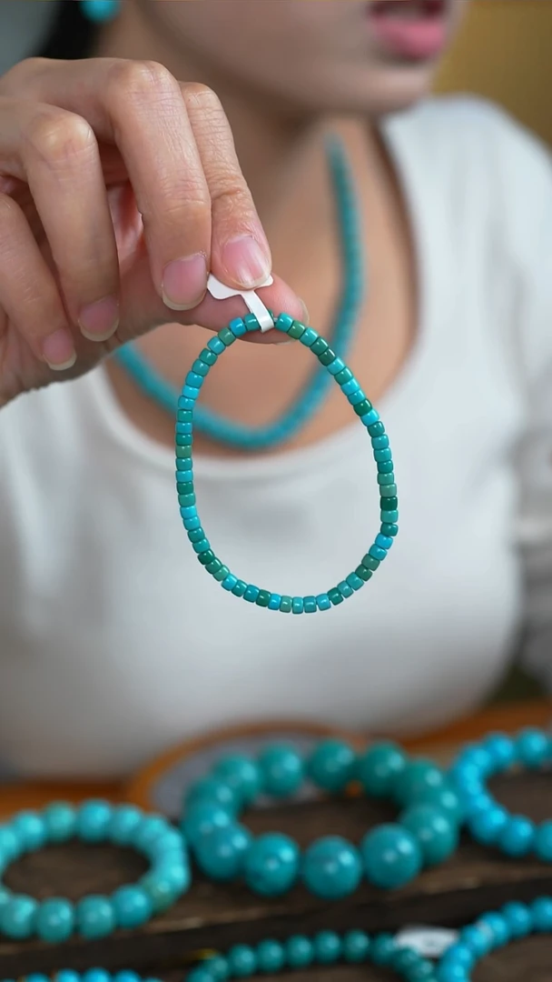 未镶嵌绿松石手串直切