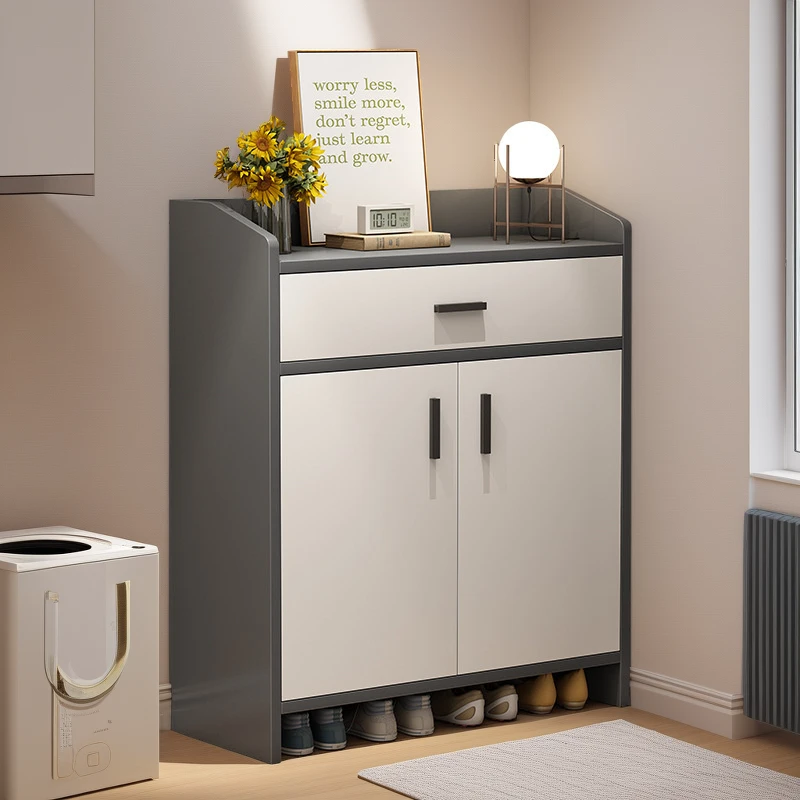 鞋柜家用门口实木色玄关柜一体室内好看防尘收纳鞋架大容量省空间