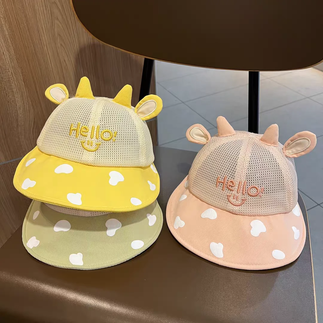 宝宝遮阳帽子夏季大檐网眼婴儿渔夫鸭舌帽薄款男女儿童防晒棒球帽