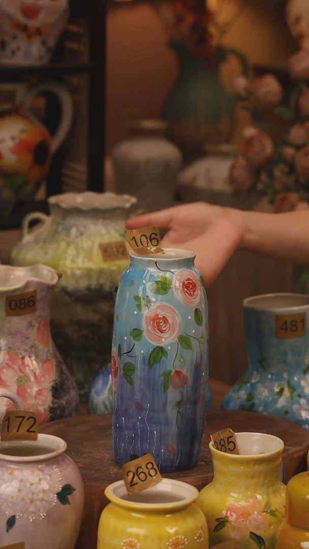 陶瓷106景德镇设计师手作花器摆件侘寂风