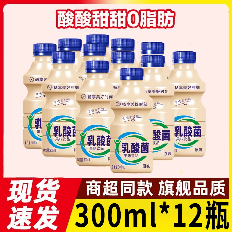 【新货】乳酸菌饮品整箱300ml*12瓶原味益生菌风味饮品整箱特价酸奶