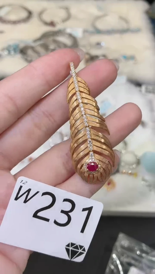 颈饰银S925镶嵌红宝石溪**哈多样性发一W231