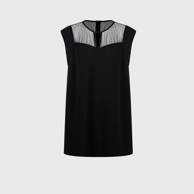 【扶桑】复古法式网纱拼接 显瘦连衣裙BS6194-S3