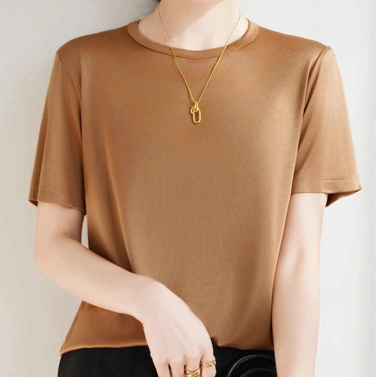 三醋酸圆领短袖春夏薄款！舒适贴肤上衣NS985