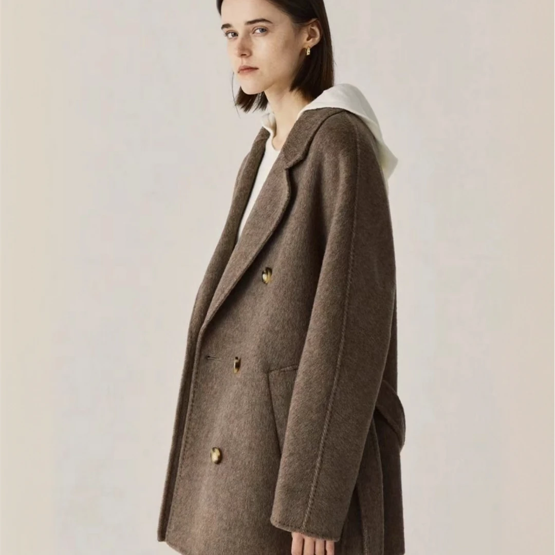 99--孤品剪标孤品双面呢大衣 高端大衣捡漏