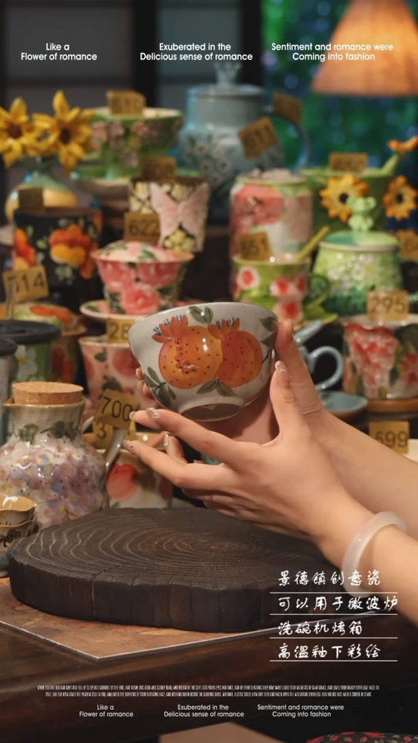 陶瓷景德镇高温釉下彩手工手绘款式