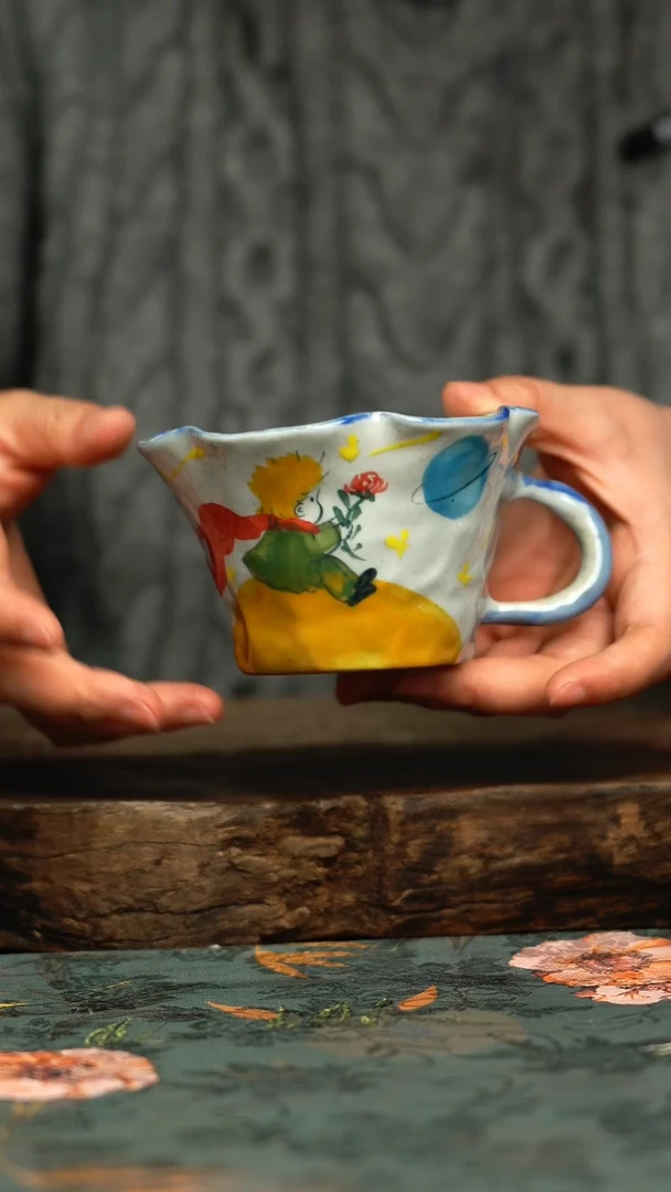 【闪购商品】杯杯釉下彩手工手绘同款陶器