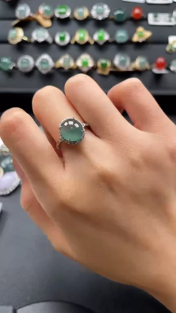 【闪购商品】翡翠戒指银S925镶嵌476547645