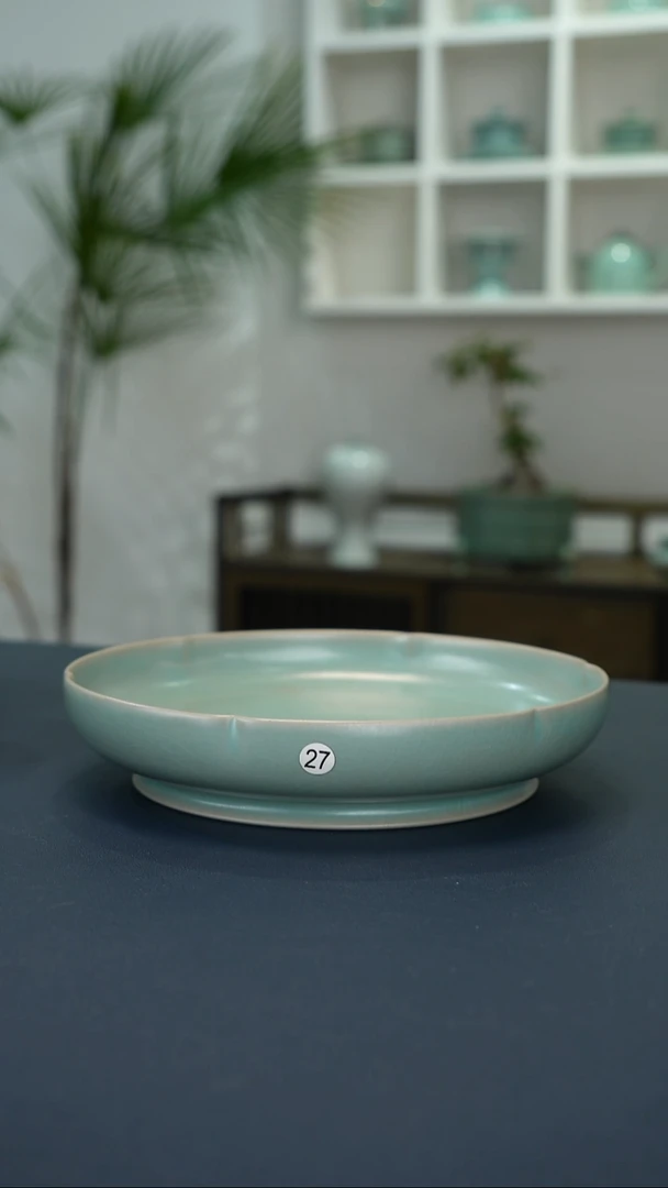 瓷片27号卷足大圆洗18口径精品无暇    洁