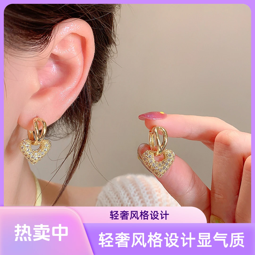 合金亚克力耳饰 甜美日韩金色女耳环文艺气质耳坠