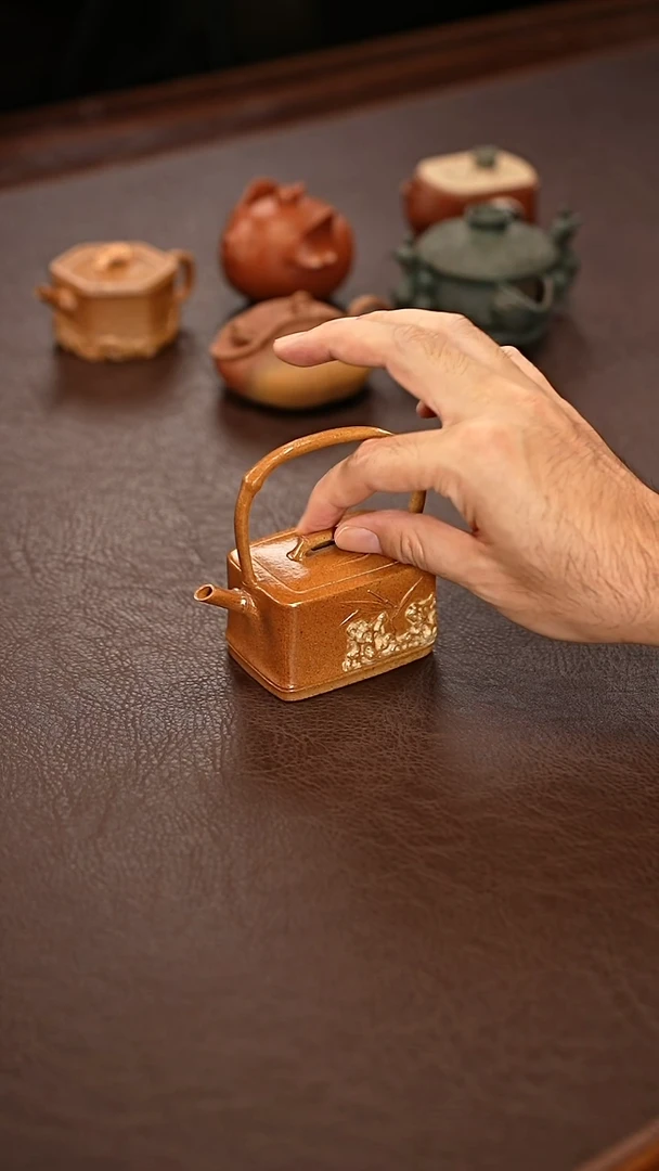 茶壶紫砂柴烧太湖石提梁