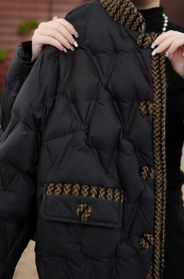 【甄选大朵鸭绒】2025杭州原版保暖气质减龄修身羽绒服R112-YMQS