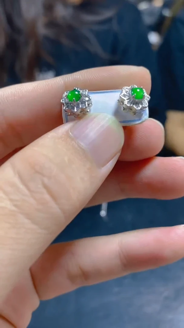 【闪购商品】翡翠耳饰未镶嵌0581974229多样性发一