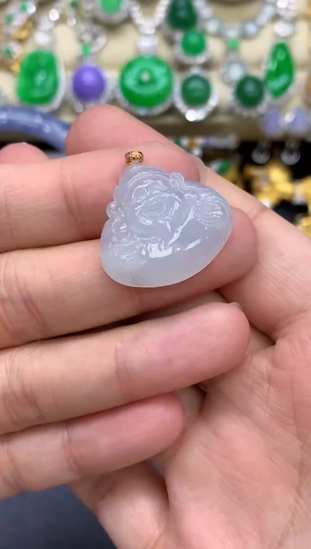 颈饰18K金镶嵌翡翠154-中国好珍宝