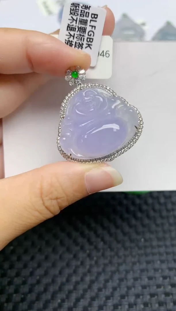 翡翠18K金镶嵌颈饰天然缅甸A货翡翠百元以上9元证书费自理