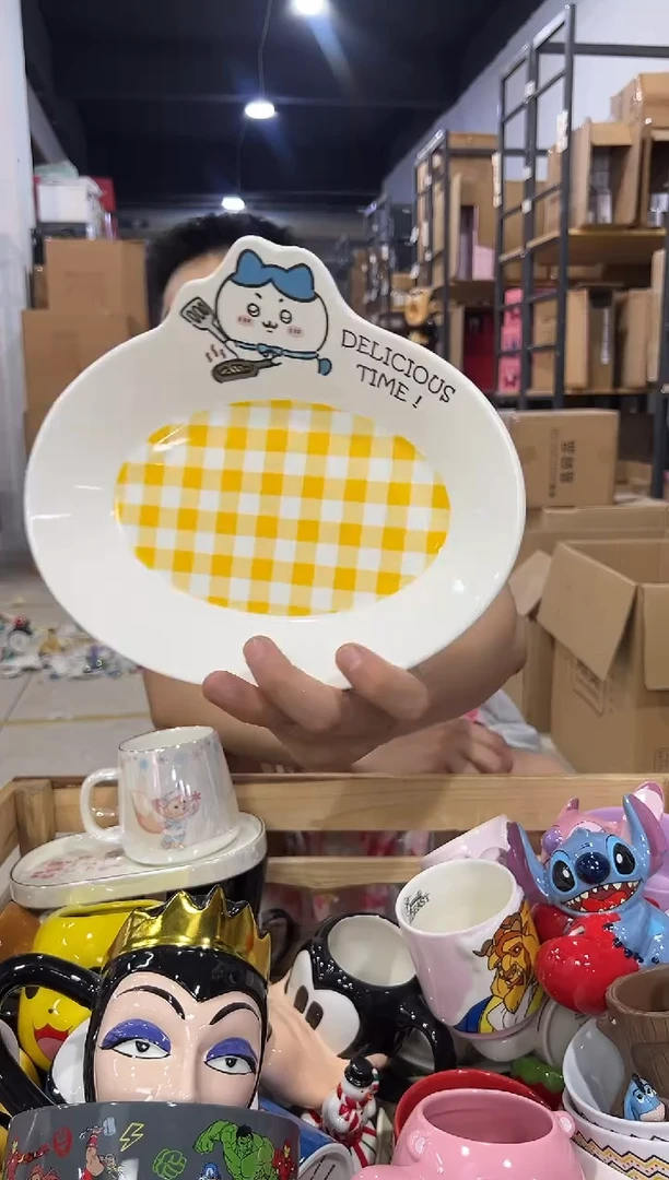 瓷片原盒小八格子餐盘