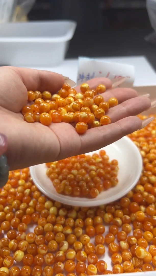 未镶嵌颈饰蜜蜡w173二代老花蜡蜜蜡8mm*25颗