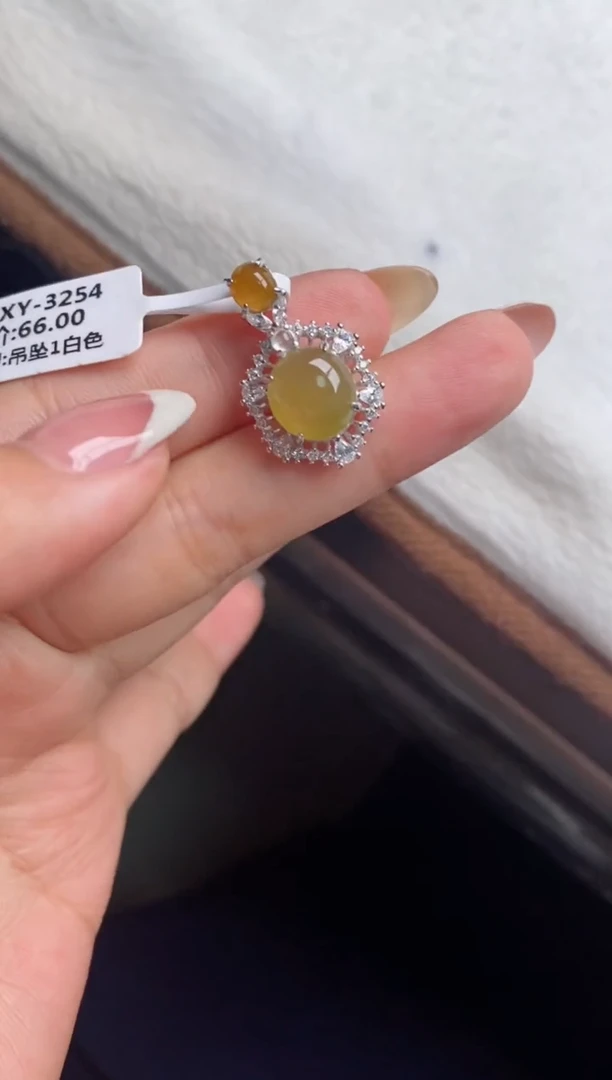 银S925镶嵌戒指翡翠天然A货翡翠