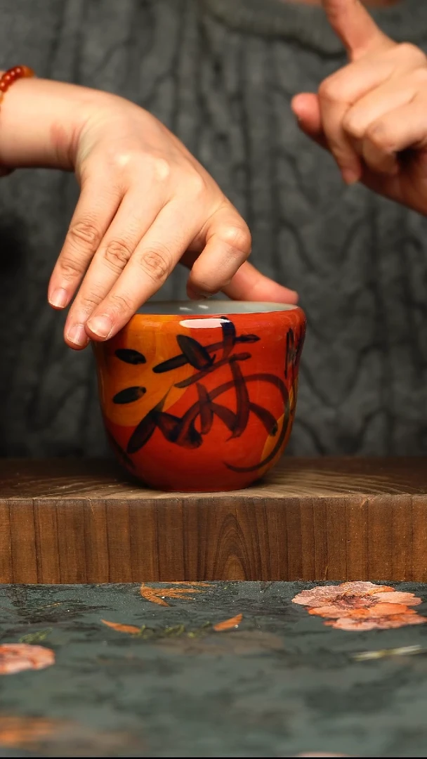 杯釉下彩手工手绘同款陶器