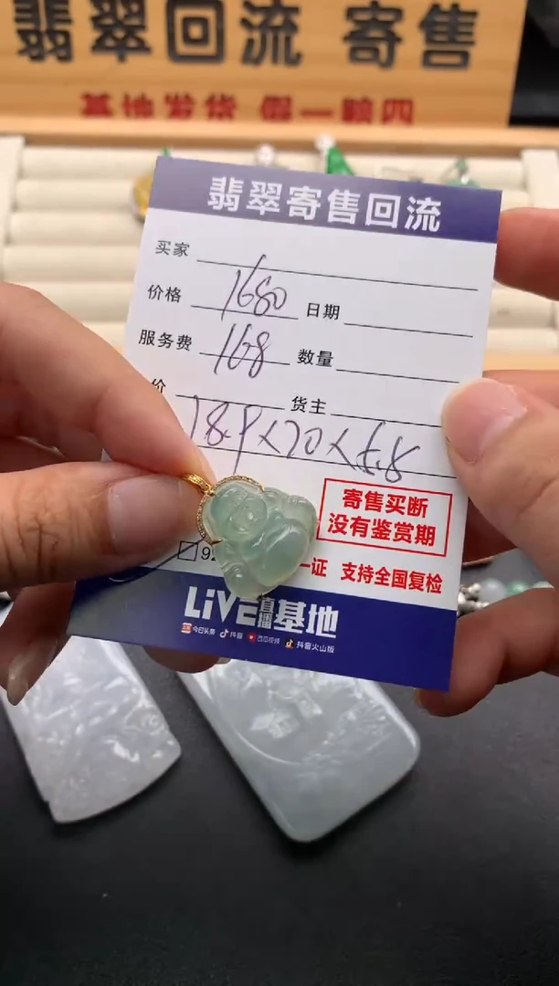 翡翠18K金镶嵌颈饰10139264