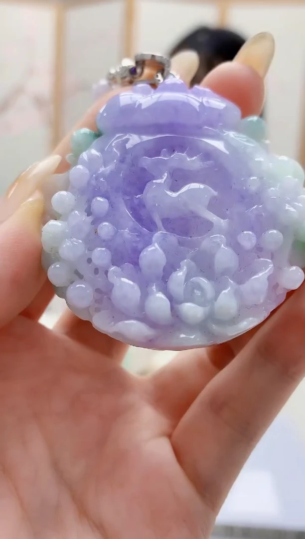 未镶嵌定制翡翠3495jw-毛货挂件赠珠链20