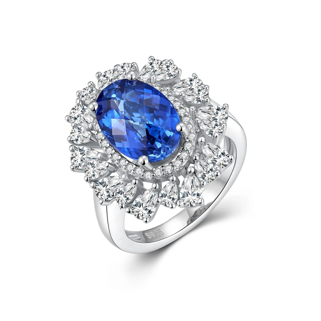 坠链均925银 925银戒指大卡位气质奢华款轻奢时尚（默认不发证书）