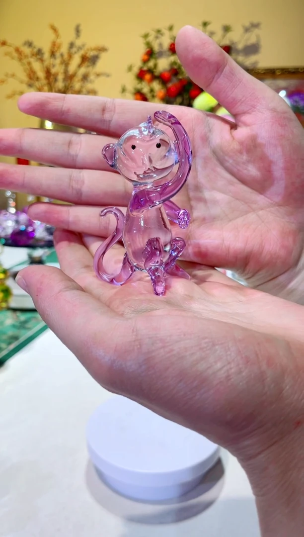 琉璃手工艺品紫色生肖猴