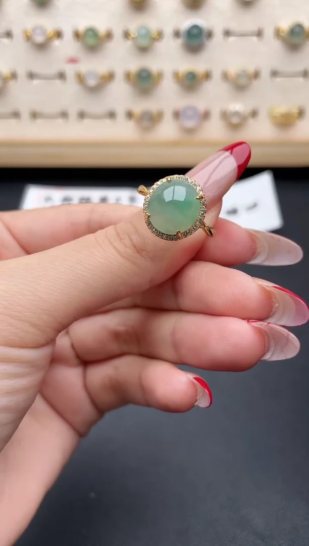 【闪购商品】翡翠戒指银S925镶嵌一物一证一礼盒