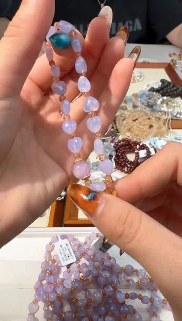 【闪购商品】水晶手链银S925镶嵌A026紫玉晶爱心设计款