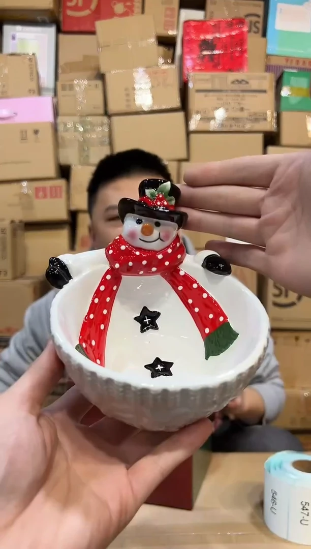 【闪购商品】杯陶瓷原盒雪人碗