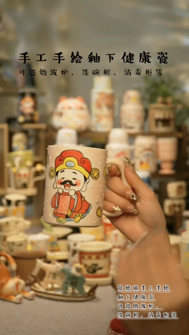 【闪购商品】杯景德镇高温釉下彩陶瓷&A813