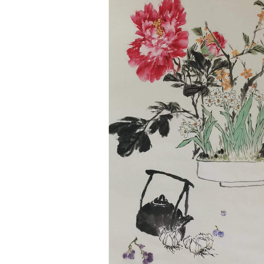 【辽拍】V250709-2-376《花卉》（2.8平尺）纸本镜片 ws25