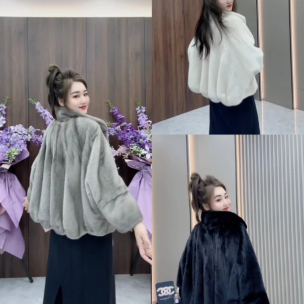 10车《小贝壳立领》韩版秋冬时尚新版短款貂皮大衣