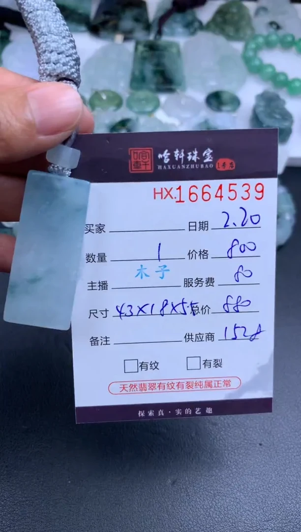 【闪购商品】翡翠挂件未镶嵌哈轩 挂件1